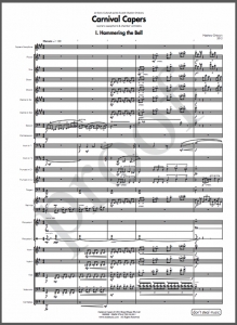 Score sample: Carnival Capers (for soprano saxophone and chamber orchestra, 2012)