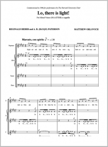 Score sample: Lo, there is light! (for a cappella SATB choir, 1996).