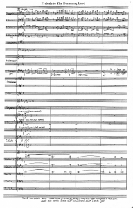 Score sample: The Dreaming Land (for SA choir and orchestra, 1997).