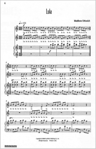 Score sample: Lula (for SA choir and piano, 2001).