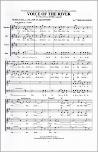 Score sample: Voice of the River (for a cappella SATB choir, 1997).