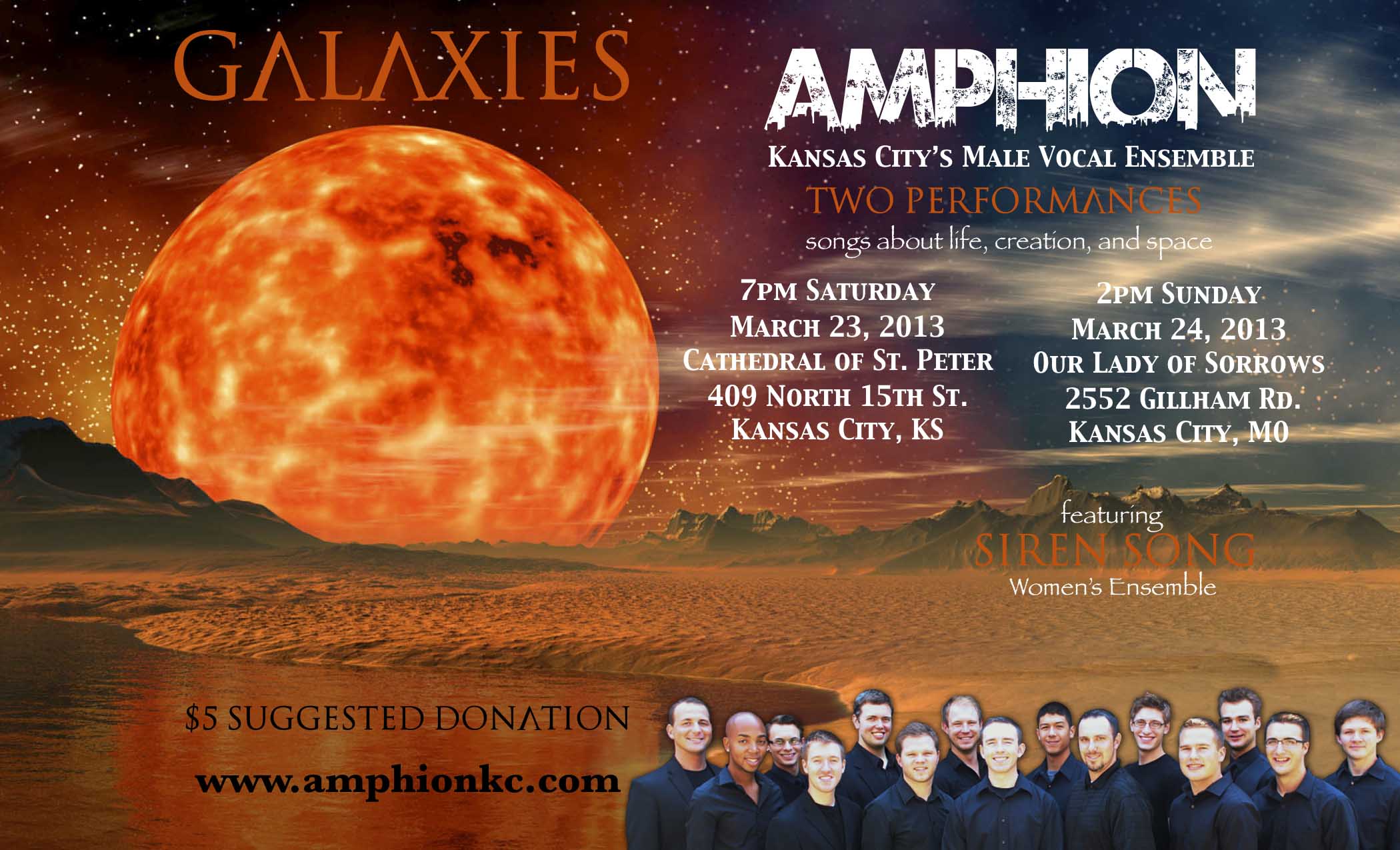 Event Poster: Amphion Male Vocal Ensemble, KS, USA.