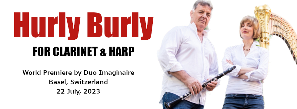 Hurly Burly for clarinet & harp (World Premiere) – Poster